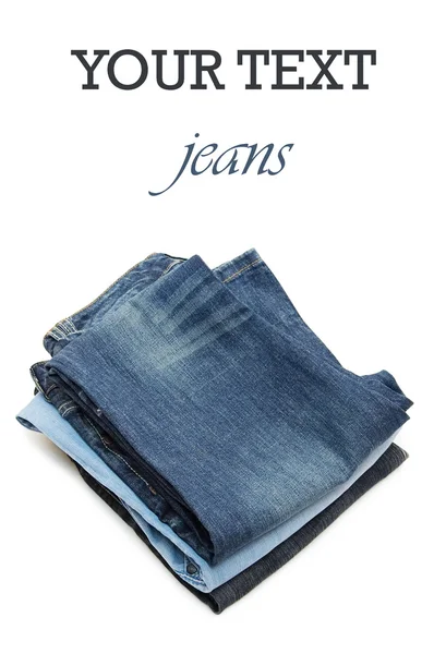 Set of jeans isolated on white — Stock Photo, Image