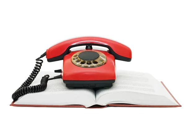 고립 된도 서에 빨간 전화 — 스톡 사진