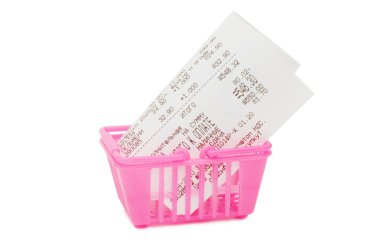 Basket for purchases isolated clipart