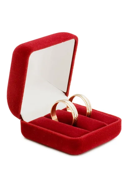 白い背景の結婚指輪 — ストック写真