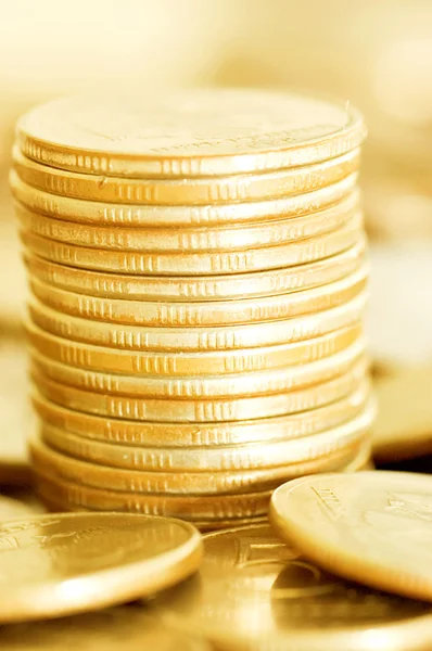 Monedas macro primer plano fondo — Foto de Stock