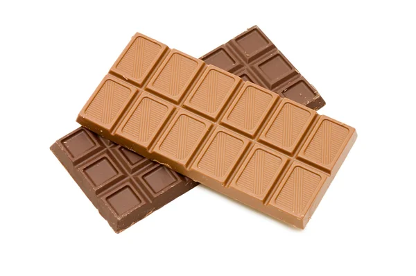 Izole koyu çikolata blok — Stok fotoğraf