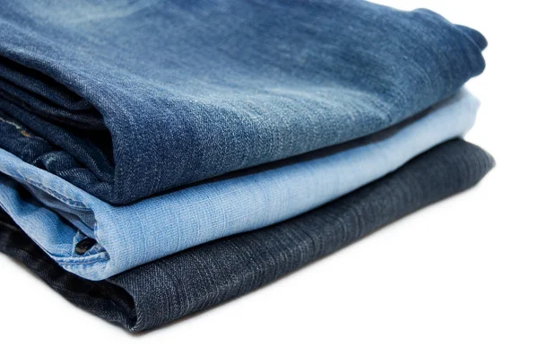 Conjunto de jeans isolado em branco — Fotografia de Stock