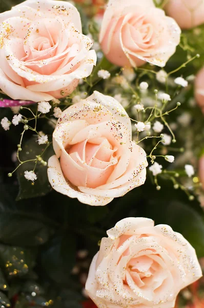 Το μεγάλο Μπουκέτο τριαντάφυλλα ροζ — Φωτογραφία Αρχείου