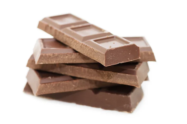 分離された暗いチョコレート ブロック — ストック写真