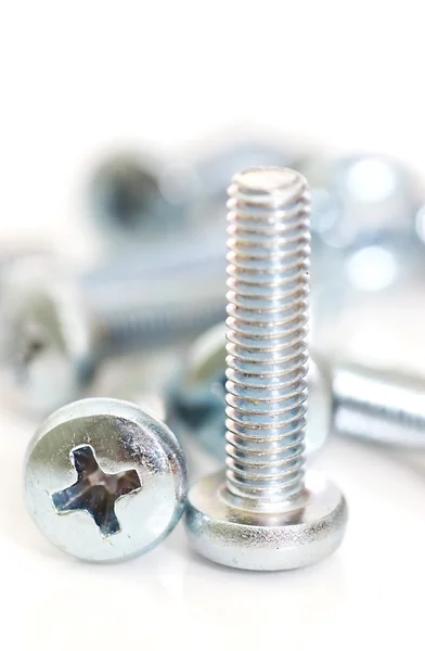 stock image The new metal screw close up