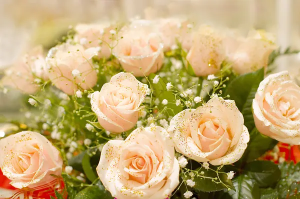 Velká kytice růžových růží — Stock fotografie
