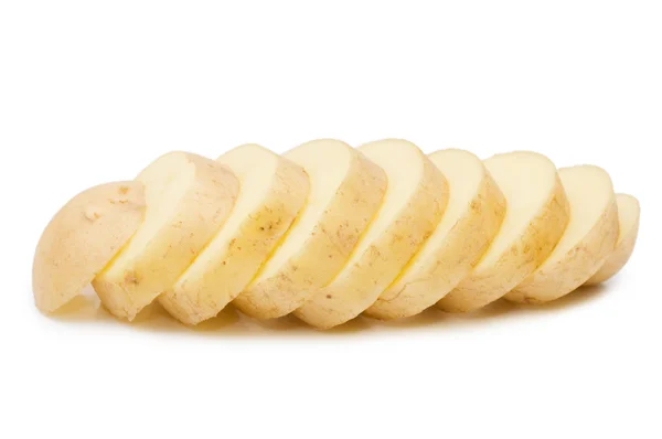 孤立在白色的新鲜马铃薯 — 图库照片