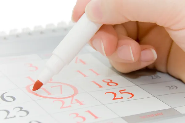 Hand writing important date — Stock Photo, Image