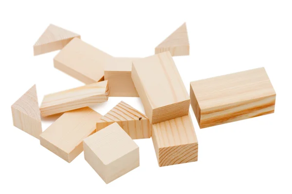 Building from wooden childrens blocks — Stock Photo, Image