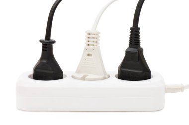Extension cord with plugs isolated clipart