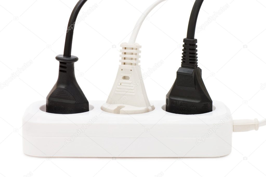 Extension cord with plugs isolated