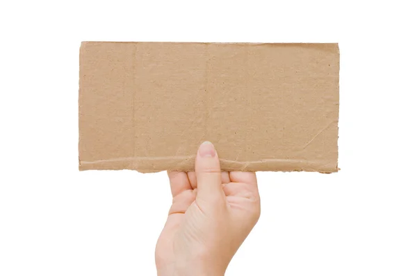 Karton tablet w rękę — Zdjęcie stockowe
