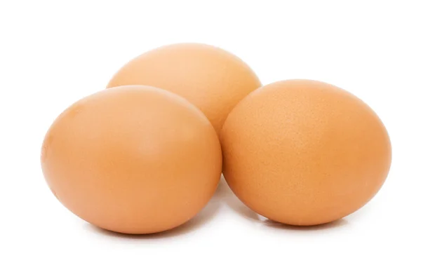 Três ovos isolados em branco — Fotografia de Stock
