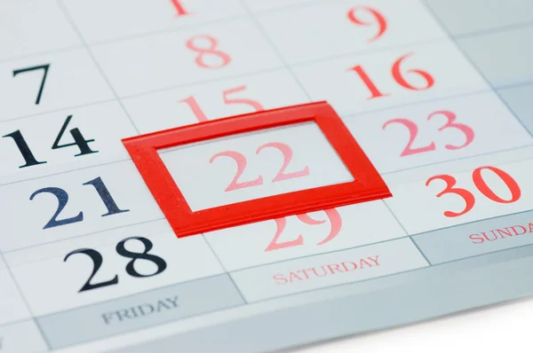 Noterade datum i en kalender — Stockfoto