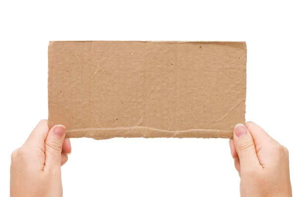La tableta de cartón en una mano —  Fotos de Stock