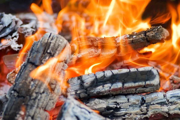 Stock image Very hot campfire close up