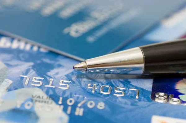 Kreditkarten-Finanzhintergrund Makroaufnahme — Stockfoto
