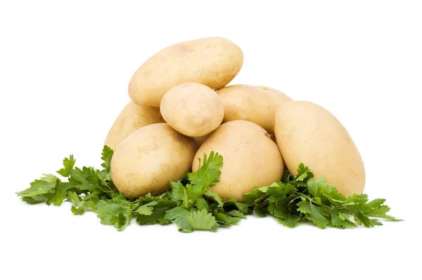 Čerstvé brambory izolované na bílém pozadí — Stock fotografie