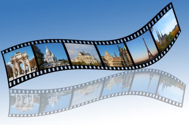 Film strips with travel photos clipart