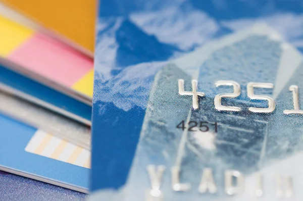 Fotografia macro de um cartão de crédito — Fotografia de Stock