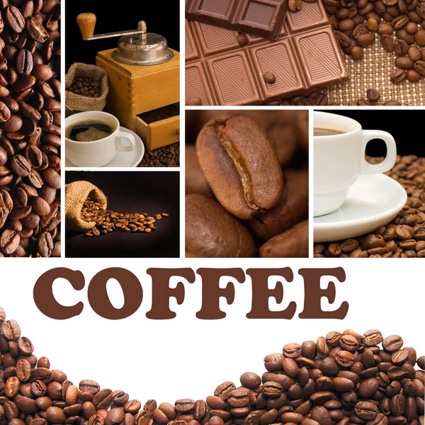 Kolaż z aromatycznej kawy — Zdjęcie stockowe