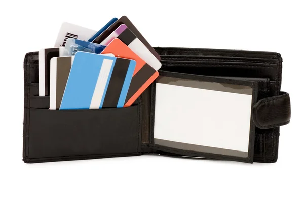 Кредитная карта в кошельке — стоковое фото