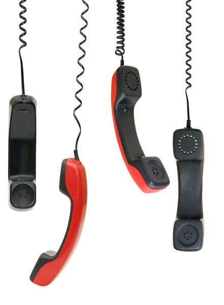 흰 배경에 고립된 전화 수화기 — 스톡 사진