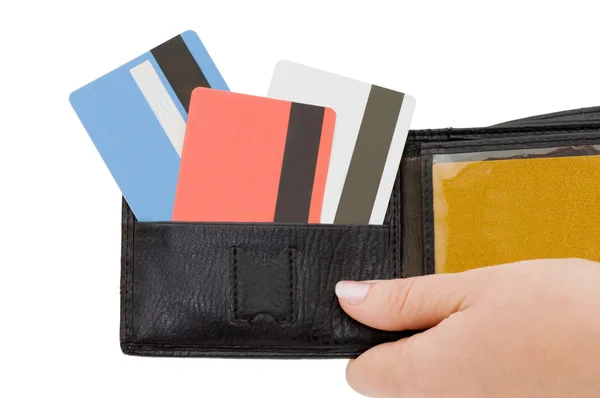 Carte de crédit dans un sac à main — Photo