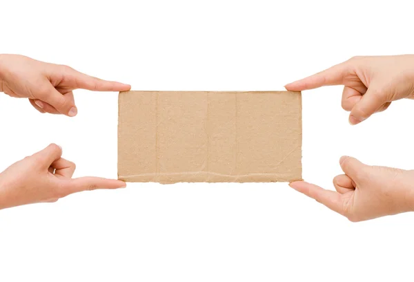 La tableta de cartón en una mano —  Fotos de Stock