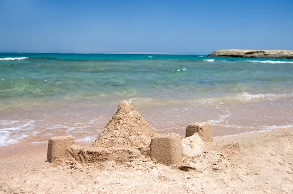 Castle from sand at the sea — Stock Photo, Image