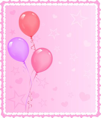 Romantic greeting card with balloons clipart