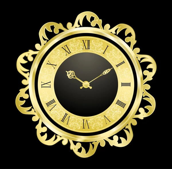 Relógio dourado vintage — Vetor de Stock