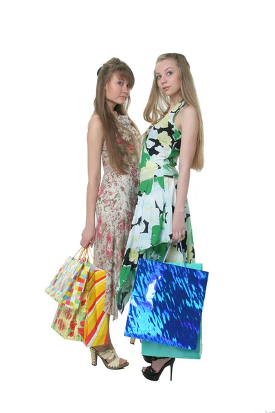 구매와 두 아름 다운 여자 — 스톡 사진