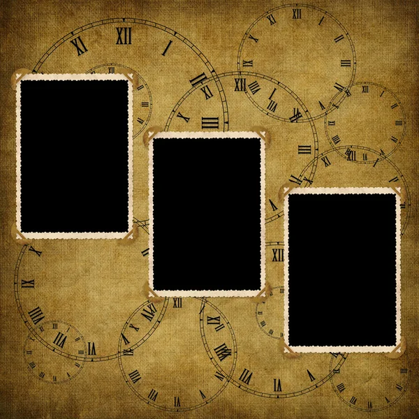 Wzór karty od Starego papieru i zegar — Zdjęcie stockowe