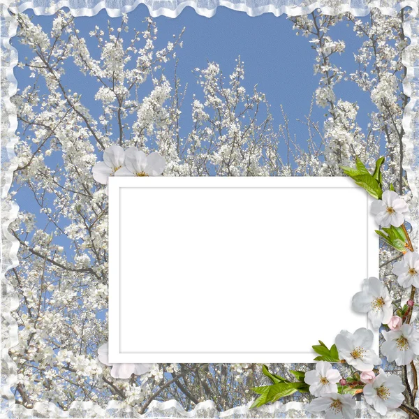 Kártya virággal nyaralás — Stock Fotó