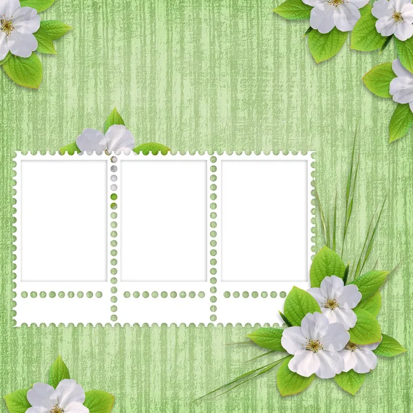 꽃과 함께 휴가 위한 카드 — 스톡 사진