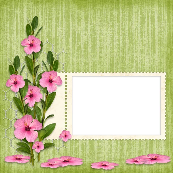 Card for the holiday with flowers — Stock Photo, Image