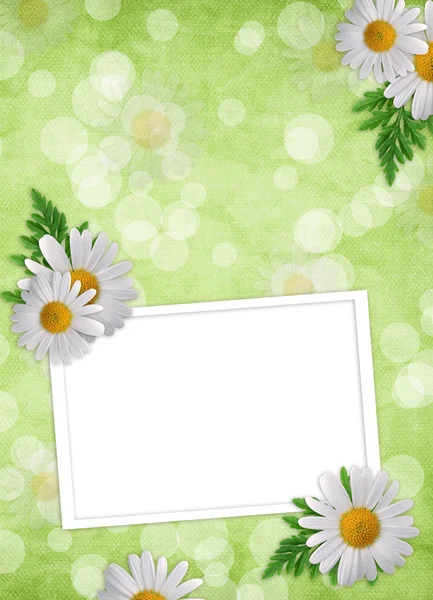 Картка на свято з квітами — стокове фото