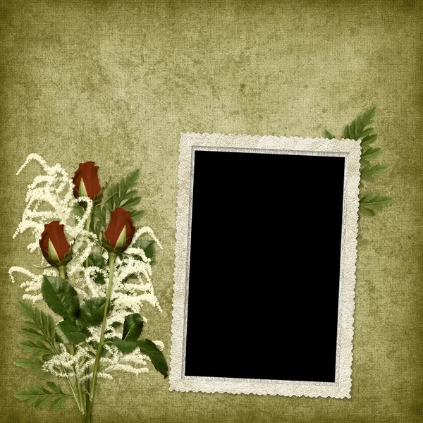 花と休日のためのヴィンテージのカード — ストック写真