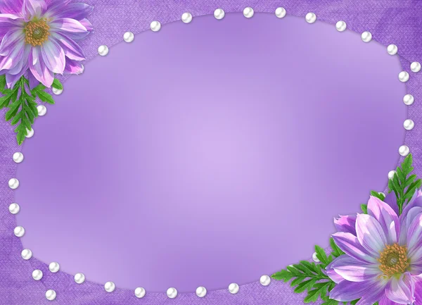 假日卡从鲜花和珍珠 — 图库照片