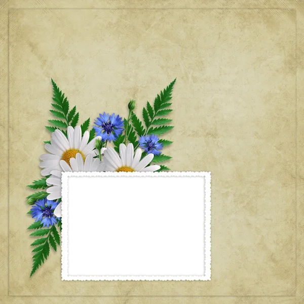 Card for the holiday with flowers — Stock Photo, Image