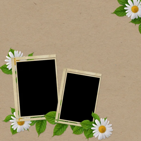 花と休日のためのヴィンテージのカード — ストック写真