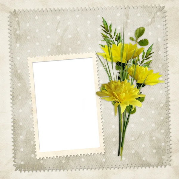 Κάρτα για τις διακοπές με λουλούδια — Φωτογραφία Αρχείου