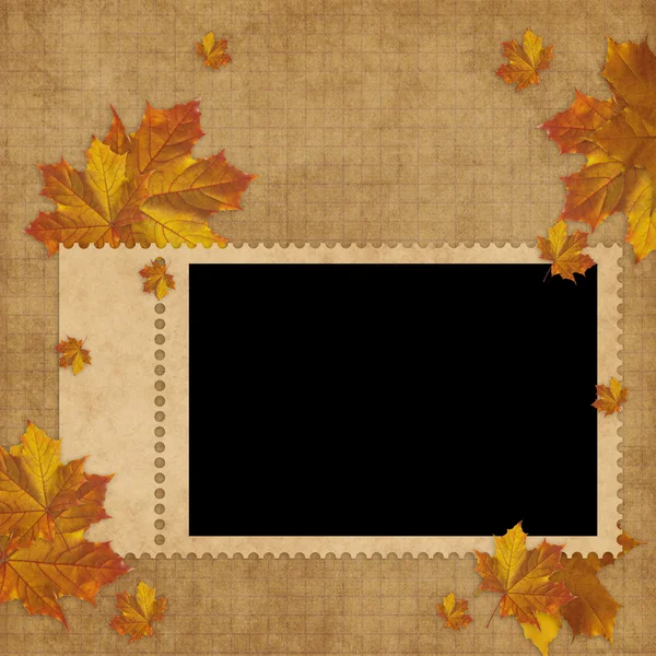 Autumn card for the holiday with leave — Stock Photo, Image