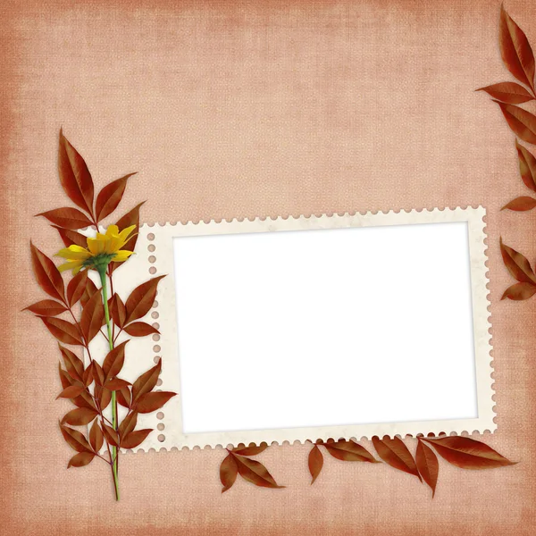 Biglietto d'autunno con fiori — Foto Stock