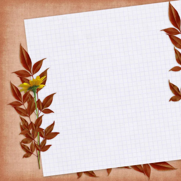 Herbstkarte mit Blumen — Stockfoto