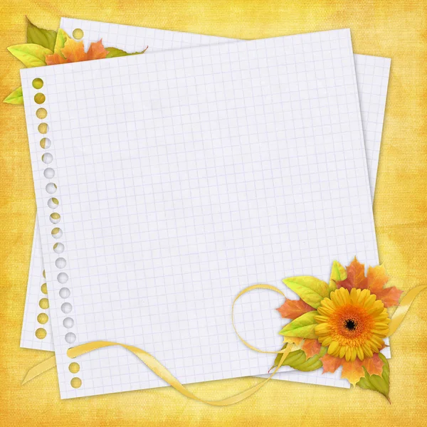 Hösten kort med blommor — Stockfoto