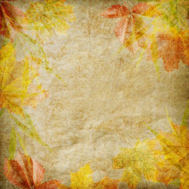 Card for the holiday with autumn leaves clipart