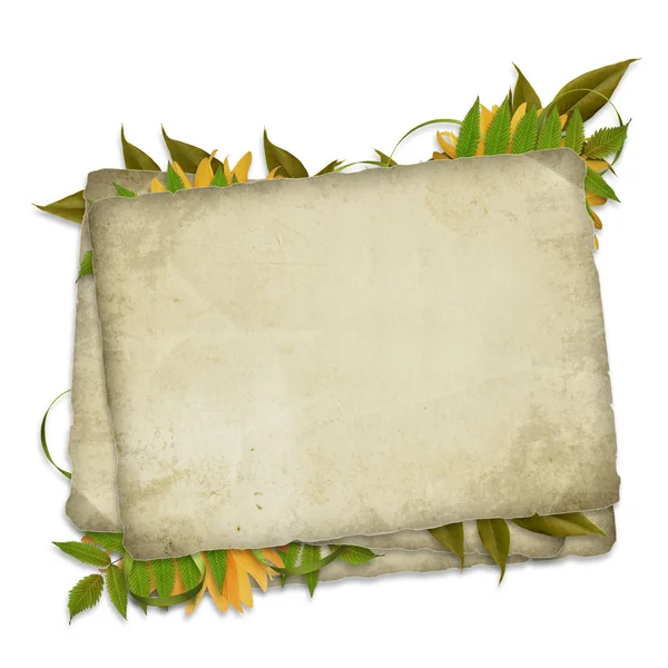 Carte pour les vacances avec feuilles d'automne — Photo